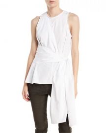 Twist-Front Sleeveless Cotton Poplin Top 3.1 Phillip Lim at Neiman Marcus